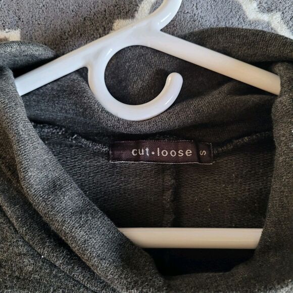 Cut Loose Turtleneck Top Womens size Small Long Sleeve Lagenlook Green Gray - Picture 2 of 7